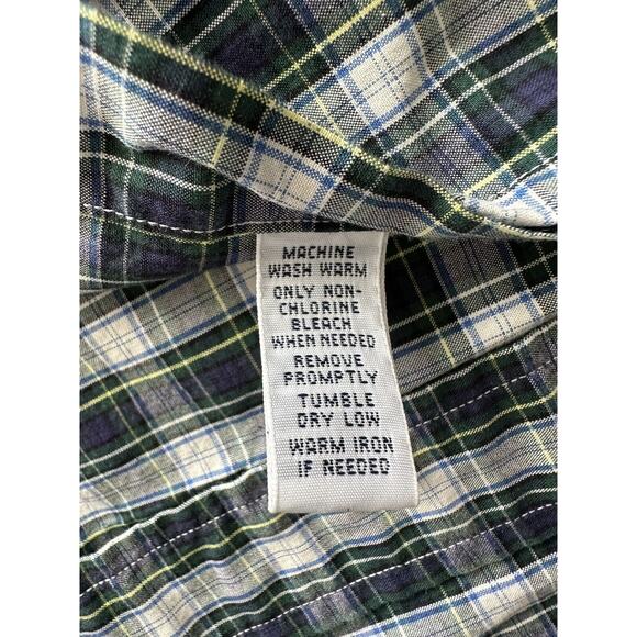 Ralph Lauren Classic Fit, Button Up LRG Blue w/Green Plaid Navy Pony Long Sleeve - Picture 5 of 11